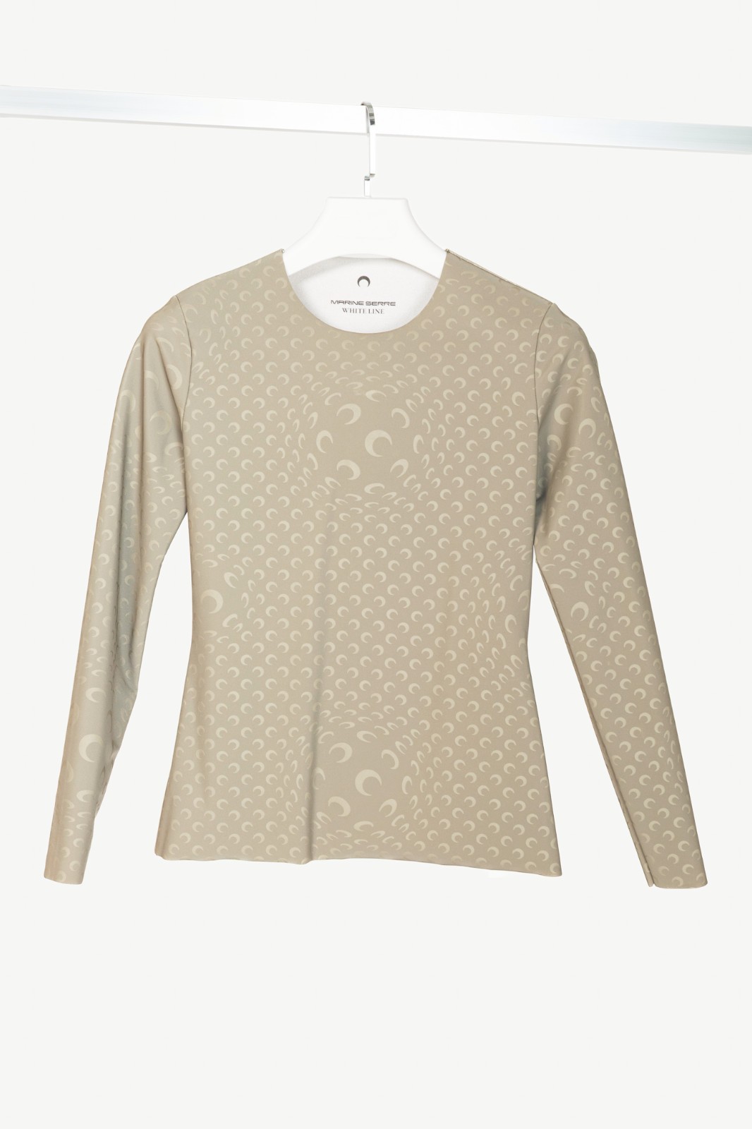 Marine Serre White Line FW20 Taupe Reflective Moon-Print Top, Size US L