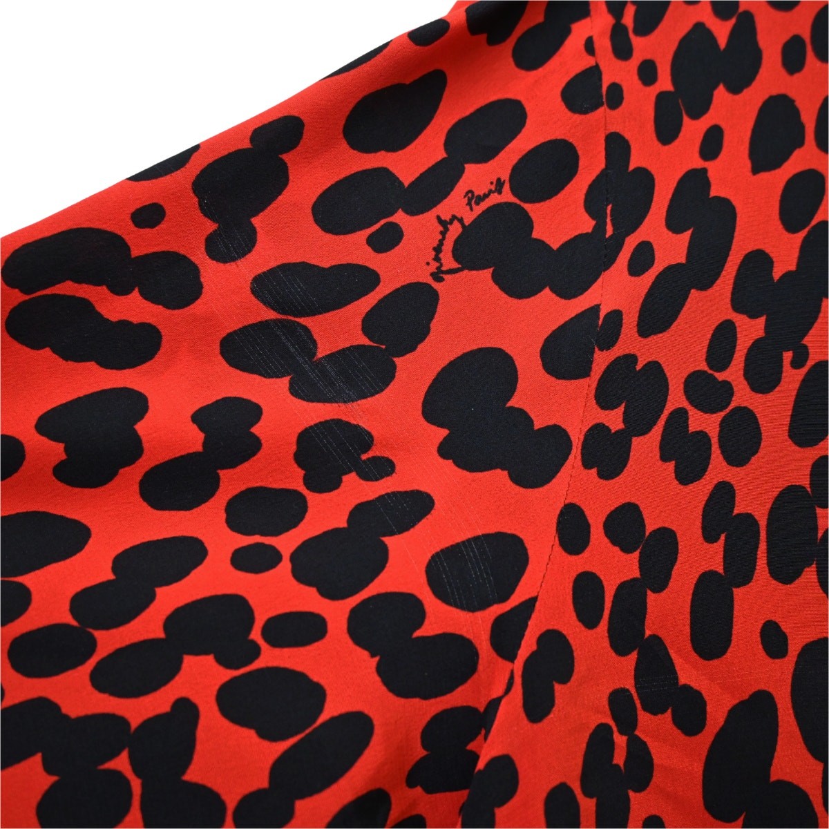 Givenchy Paris Red Black Animal Print Silk Top Size 38 Approx US 6