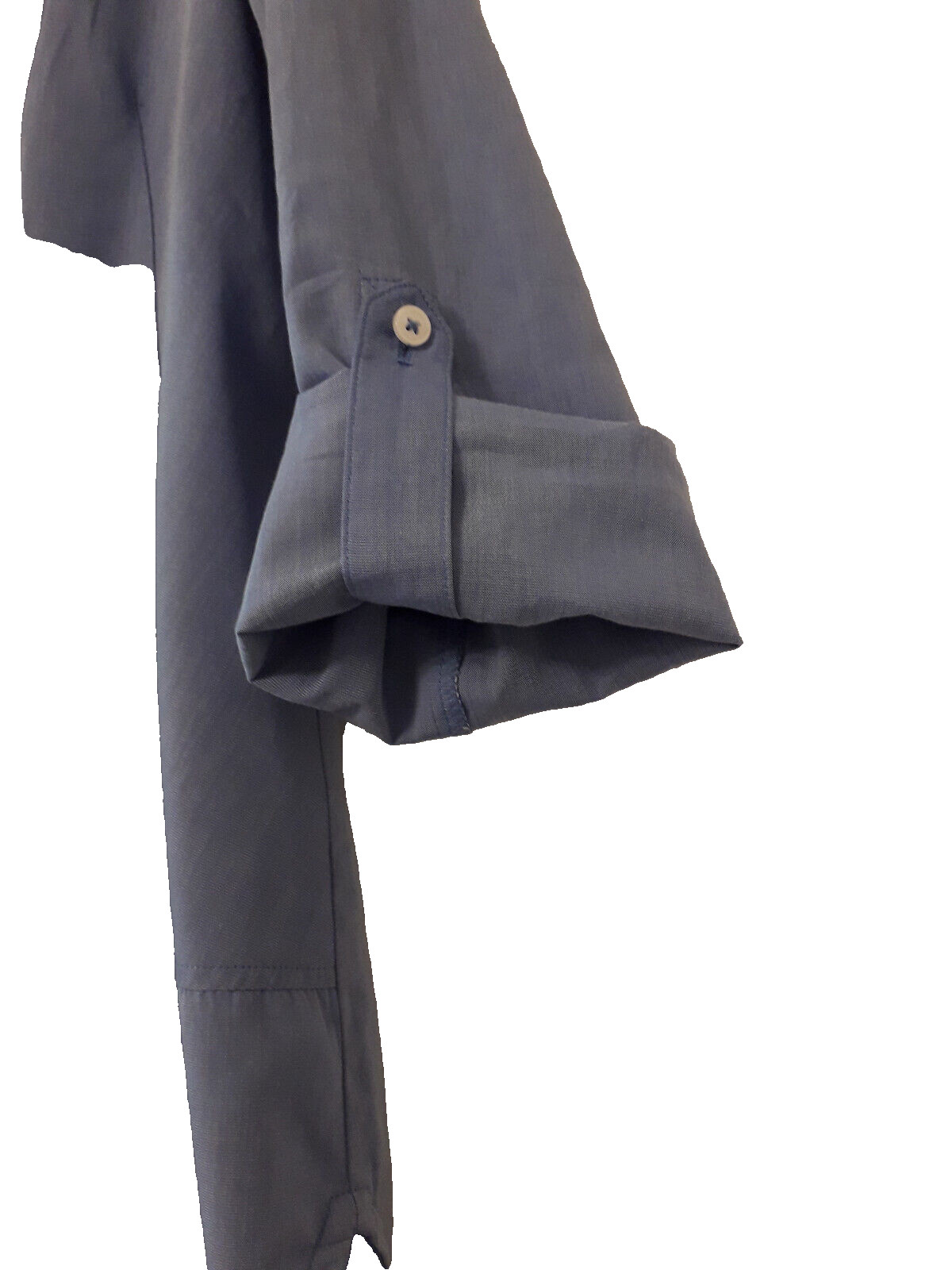 BENETTON XS COTTON THIGH LONG TUNIC /SHIRT/ BLOUSE LONG SLEEVES BLUE