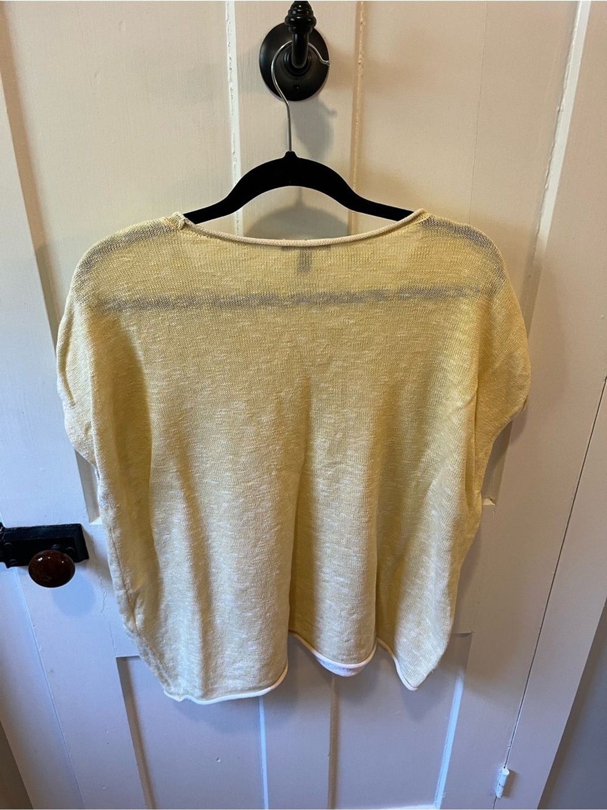 Eileen Fisher Organic Cotton Linen Slub Square Top Boxy Fit, Short Length L