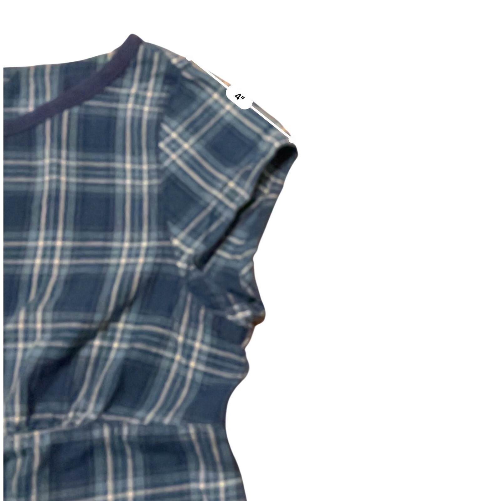 Vintage Y2K Tommy Hilfiger Plaid Top Womens Large Blue Empire Waist Tie Front
