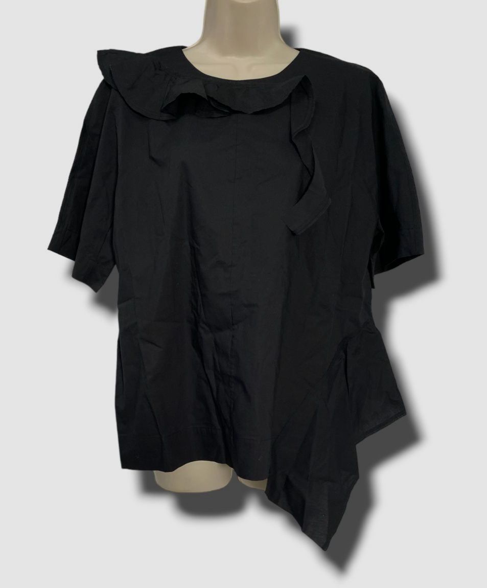 $470 Acne Studios Women’s Black Short Sleeve Ruffle Laurine Top Size EU 38 US M