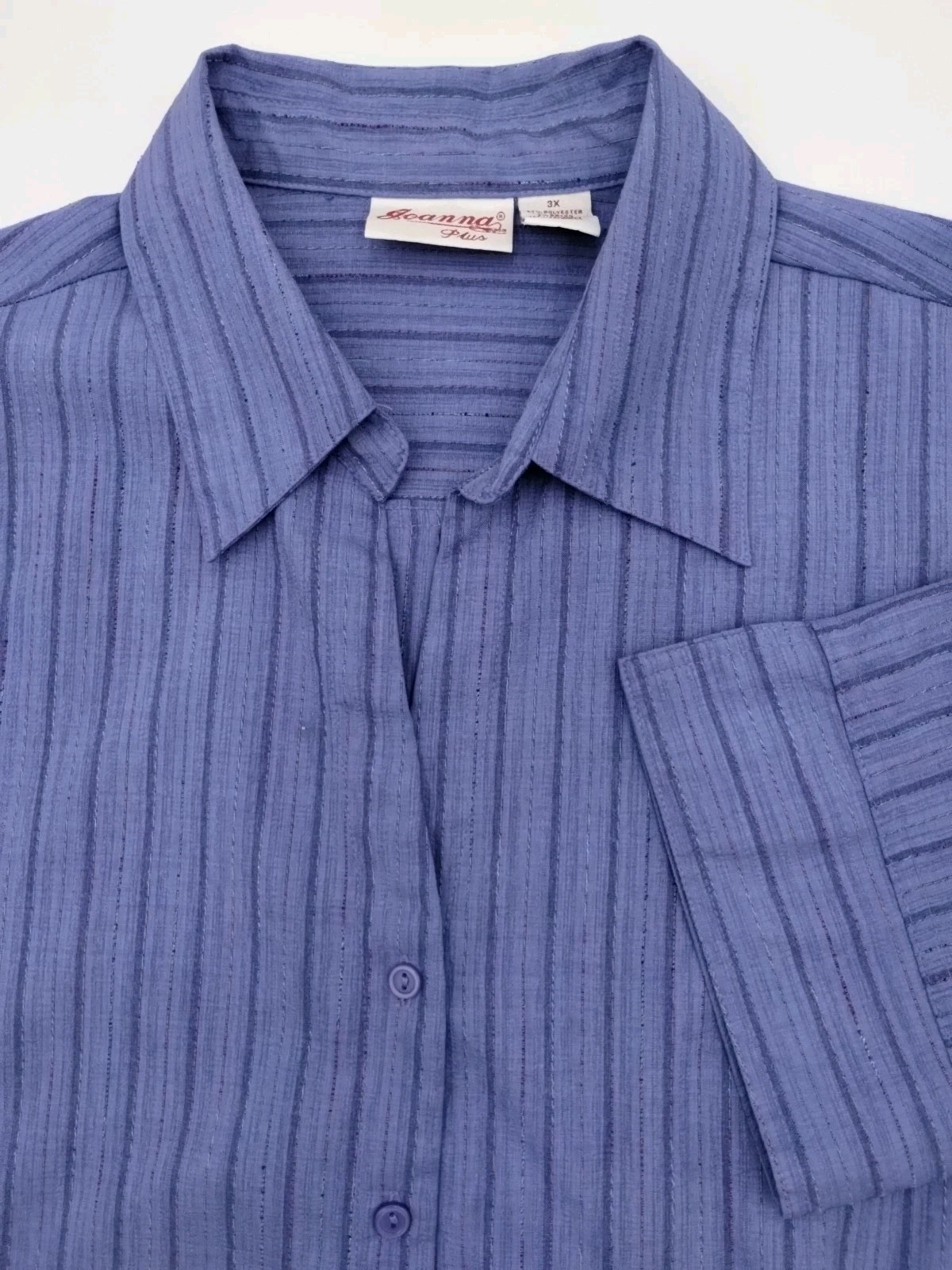 Joanna Women’s Size 3X Striped Blouse With 3/4 Sleeves