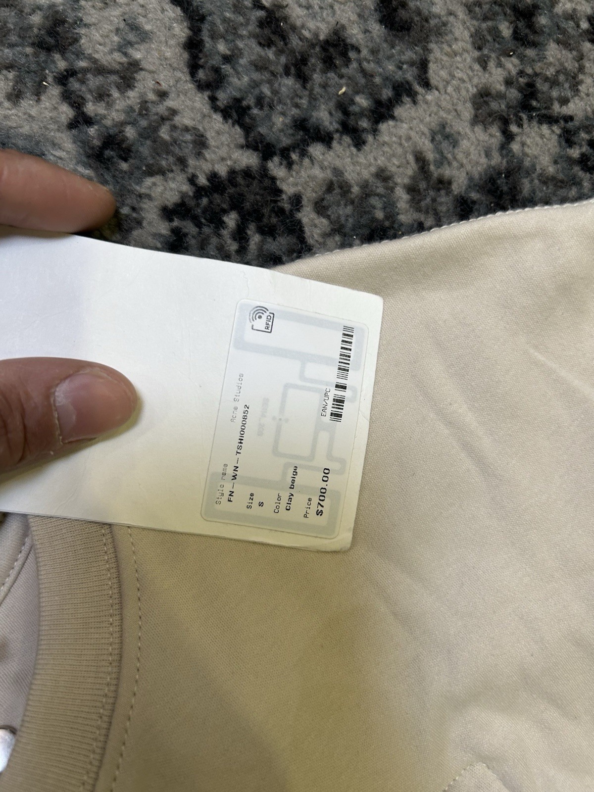 Size S – Acne Studios Graphic Tank Top – Beige / Tan