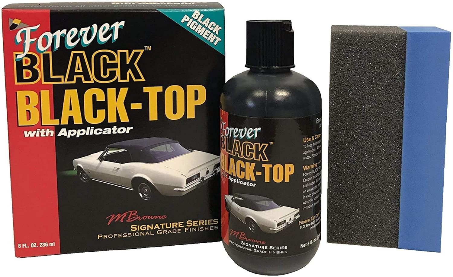 Forever Black Black-Top Gel with Applicator – Convertible Top Dye for Restoring