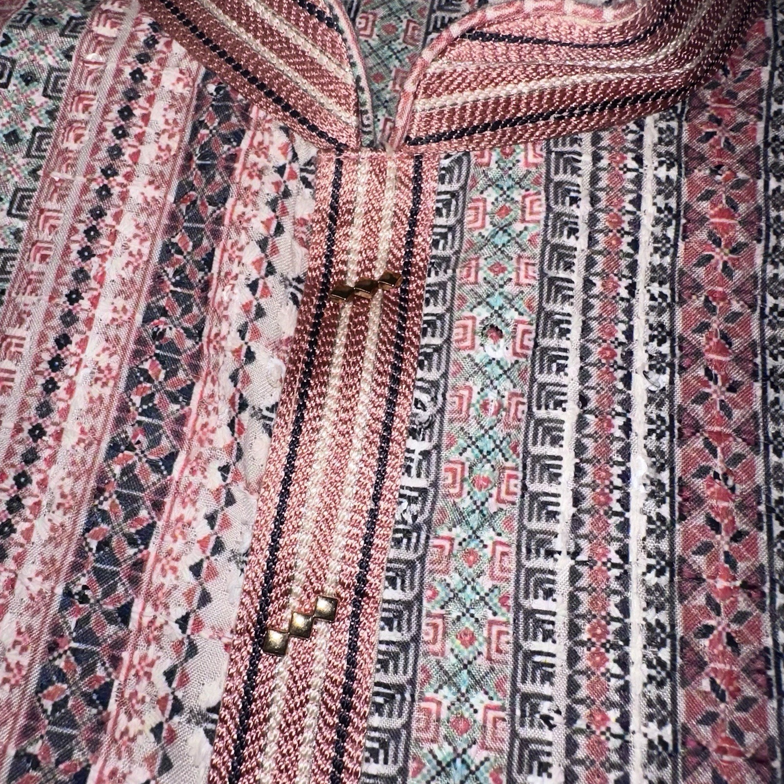 Tunic Top Sz 40 (M) Indian Traditional Kurta Long Blouse Long Sleeve Lined EUC