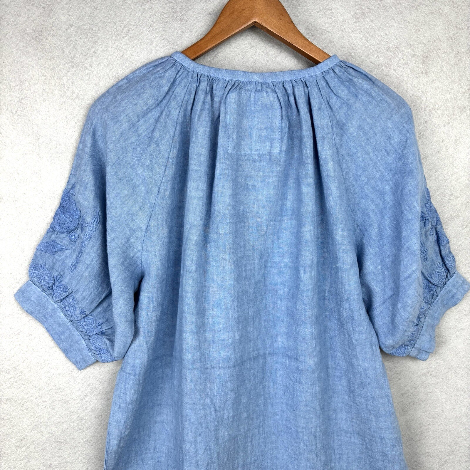 NWT Kyla Seo Caite Sz S 100% Linen Dress Tunic Blue Women Costal Beach Resort