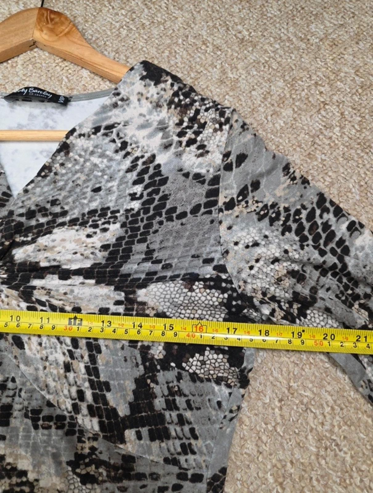 Betty Barclay Snake Print Top Size Medium | Ruched Front | Diamanté Detail