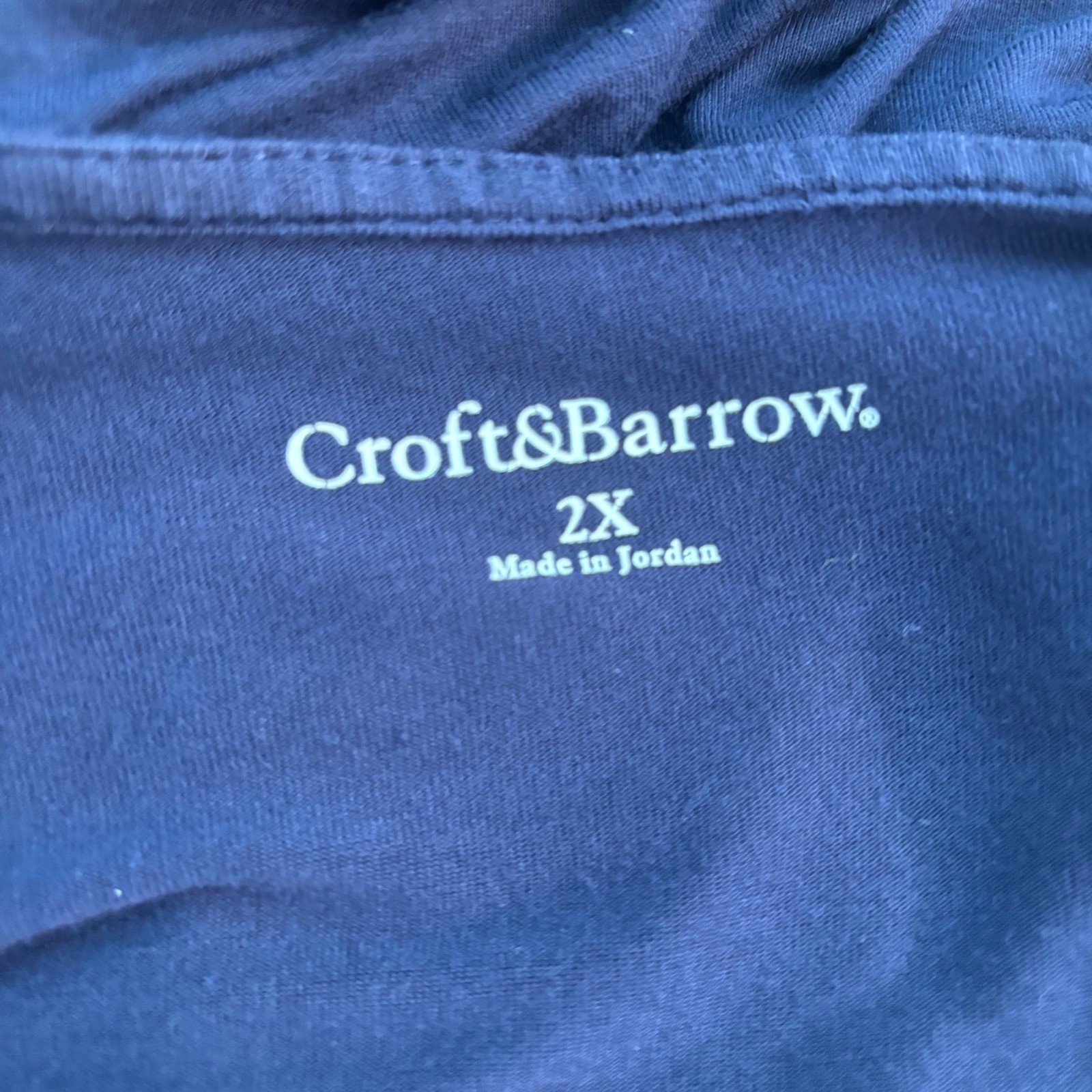 Croft and Barrow Woman Faux Twin Set Size 2X Navy Artsy Artistic Eclectic Casual