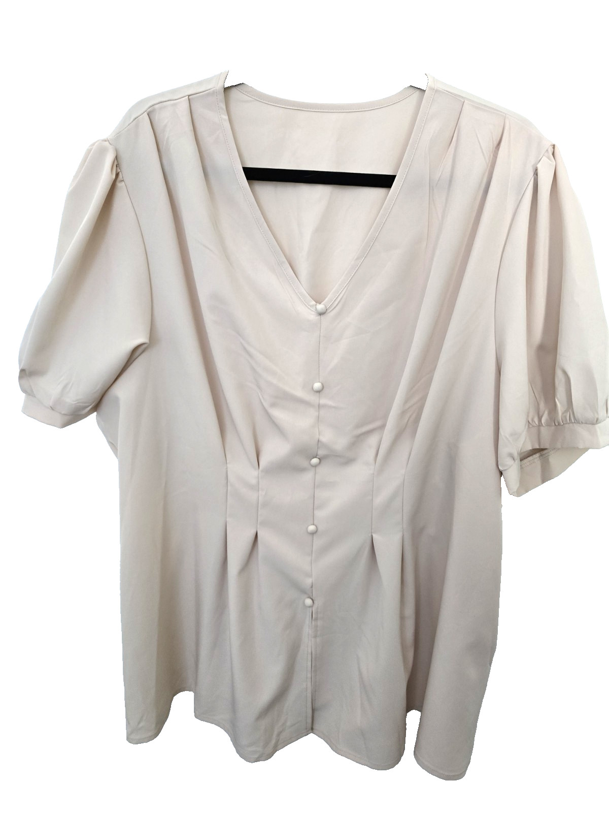 NWOT TEMU WOMEN’S IVORY SHORT SLEEVE BLOUSE 4X (2X)