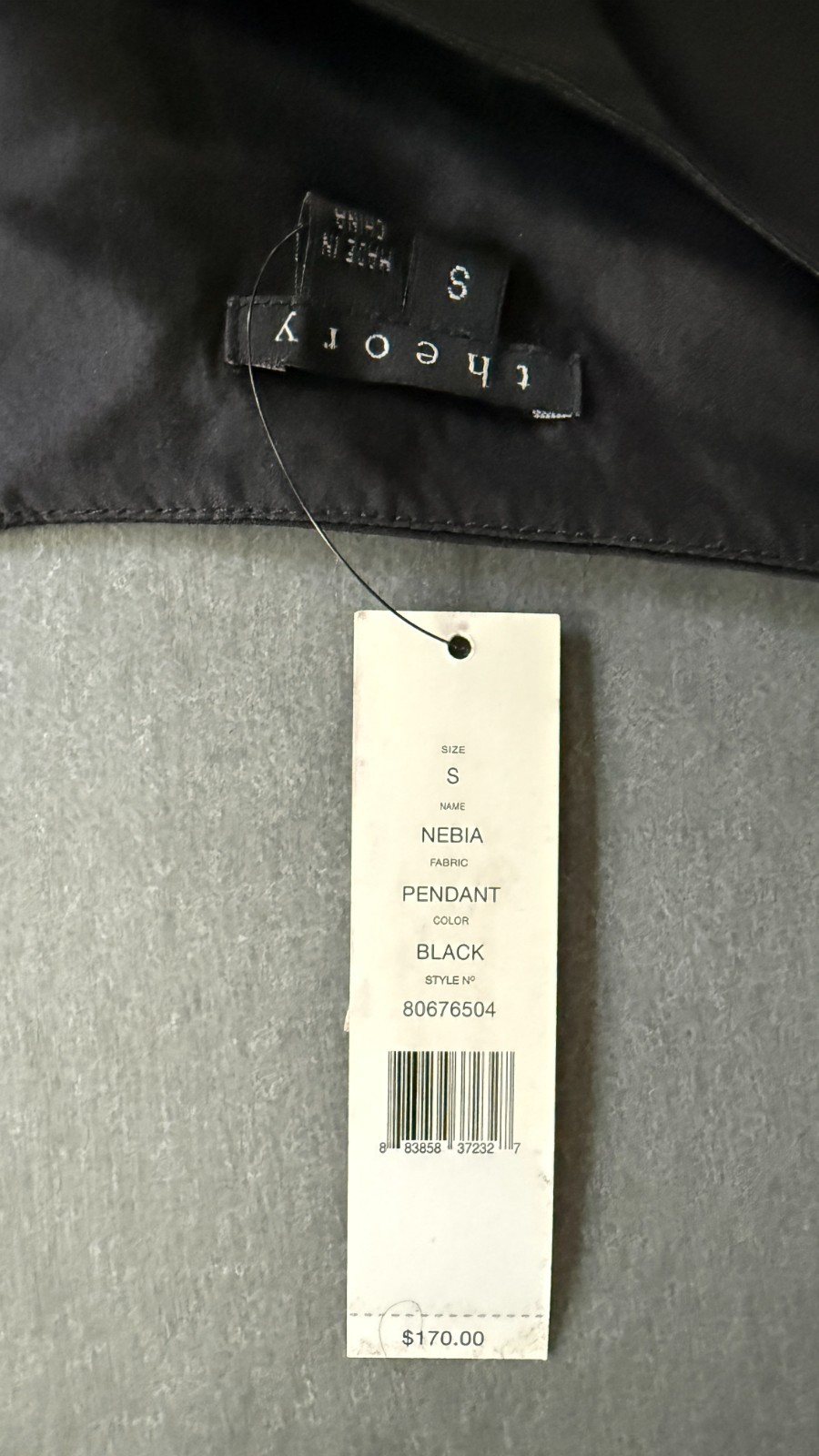 THEORY Nebia Black Viscose Silk Lined Asymmetrical Sleeveless Top Size S NWT