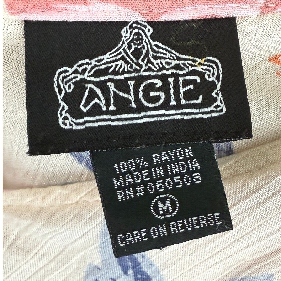 Angie Boho Floral Babydoll Top Size M Flowy Fairy Cottage Peasant Gypsy Hippie