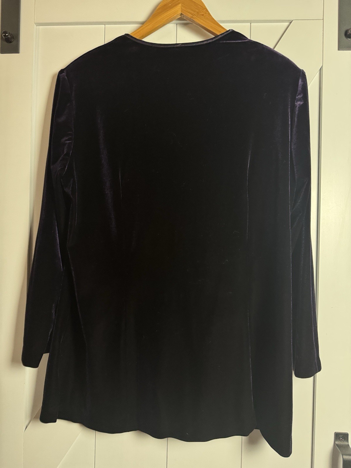 Piccalino Plus Womens Dark Plum Velvet Button Front Tunic Top Vintage Plus