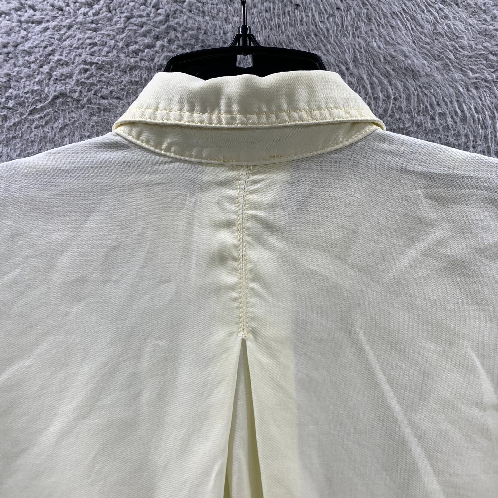 CHICOS Shirt Womens Size 1 Medium Button Up Blouse Top Long Sleeve Sheer Yellow*