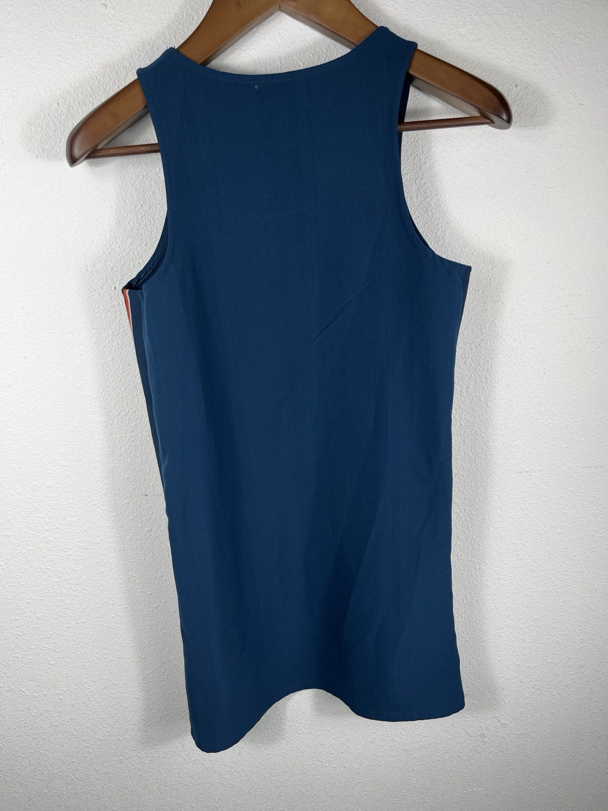 Gianni Bini Navy sleeveless tank red white XS orange piping along the side seams