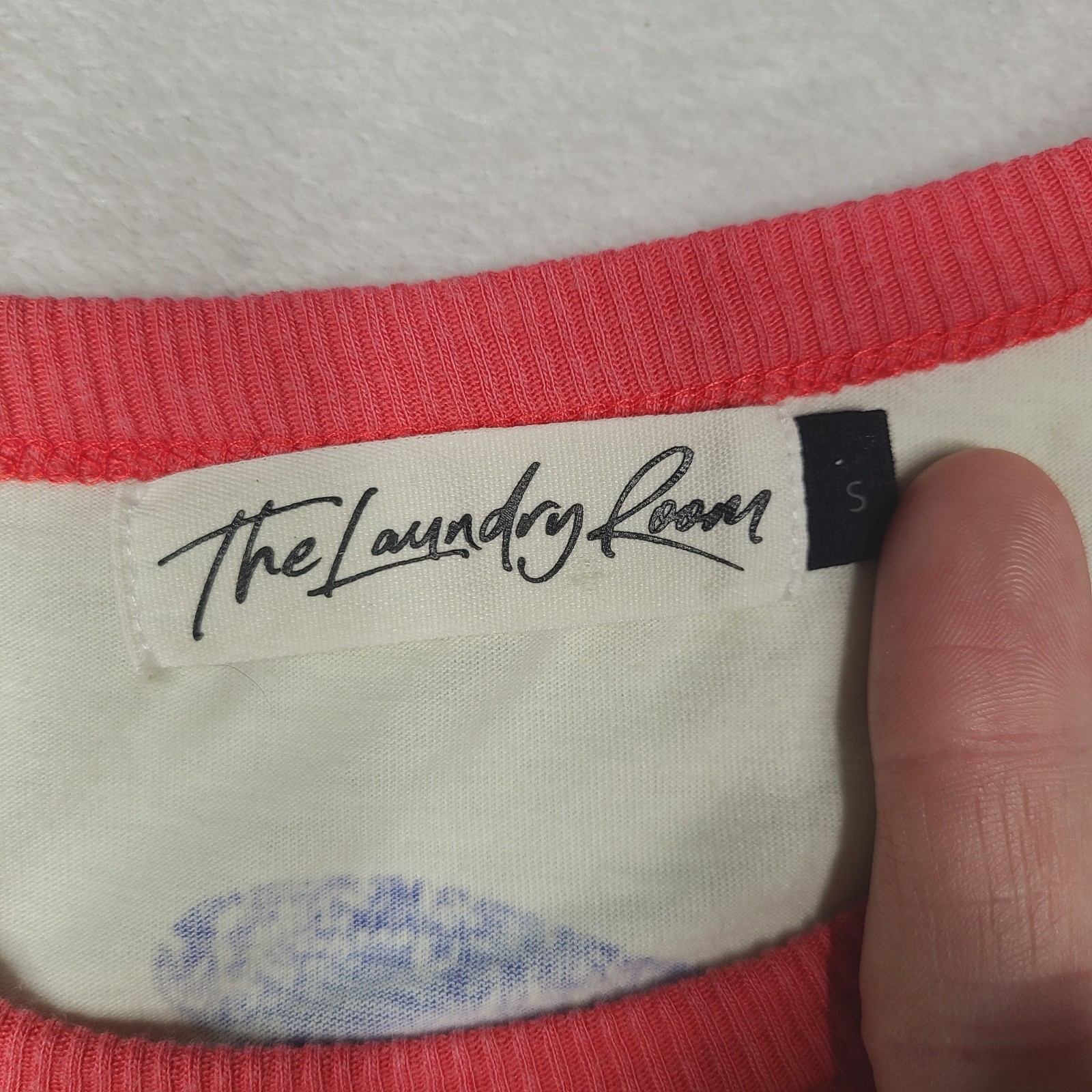 The Laundry Room Official USPS Perfect Ringer Tee Cream T-Shirt Womens S (Read)