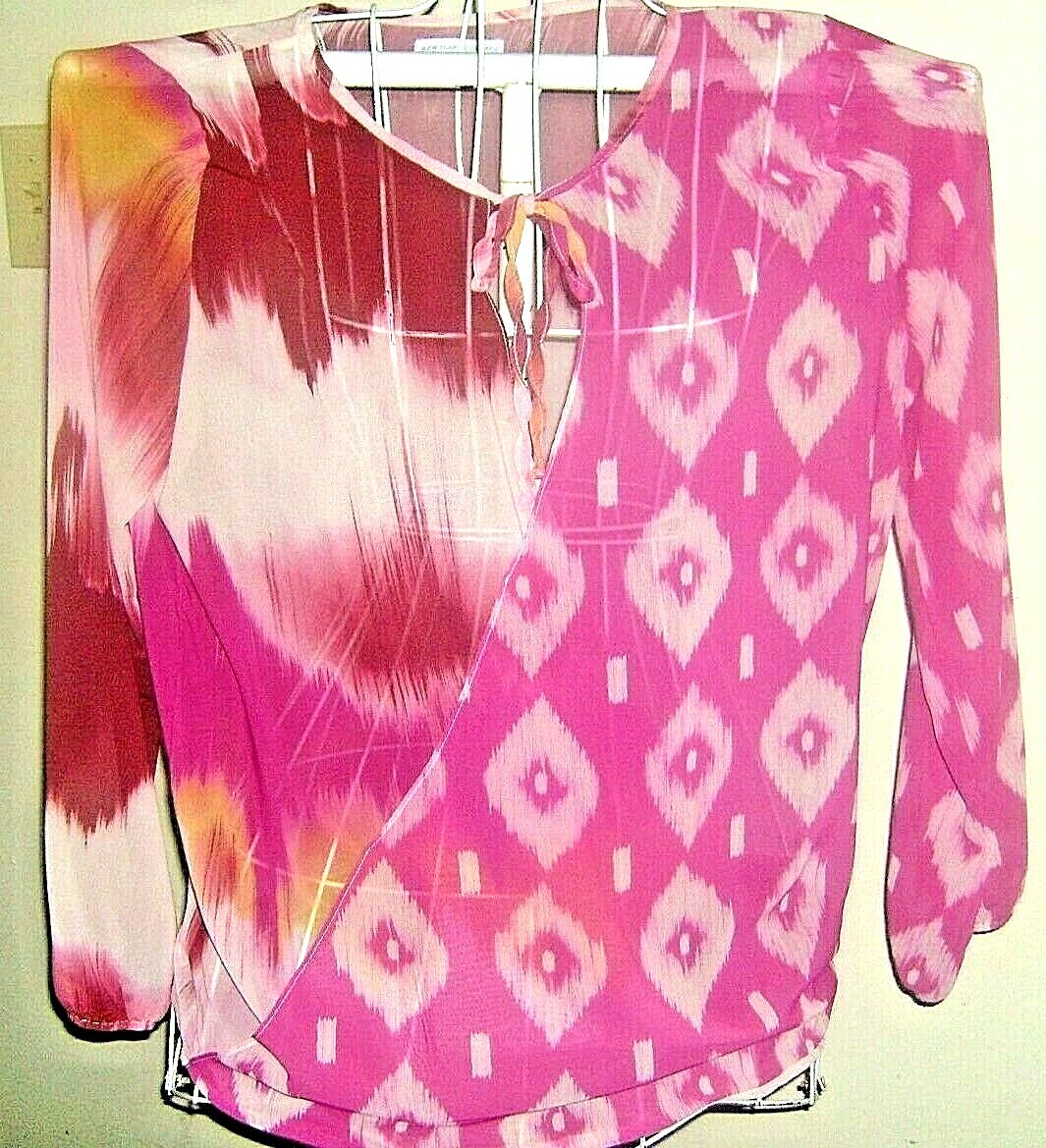 Women’s Blouse New York Co. Top Size M Long Sleeve Pink
