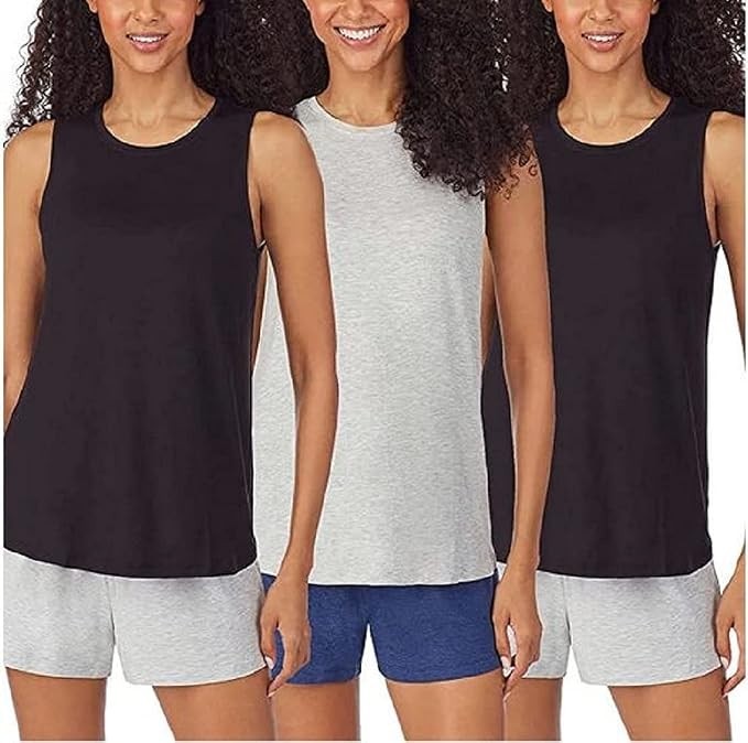 Jane and Bleeker Lounge Tank 3 Pack Large High Low Hem Tagless Crew Neckline