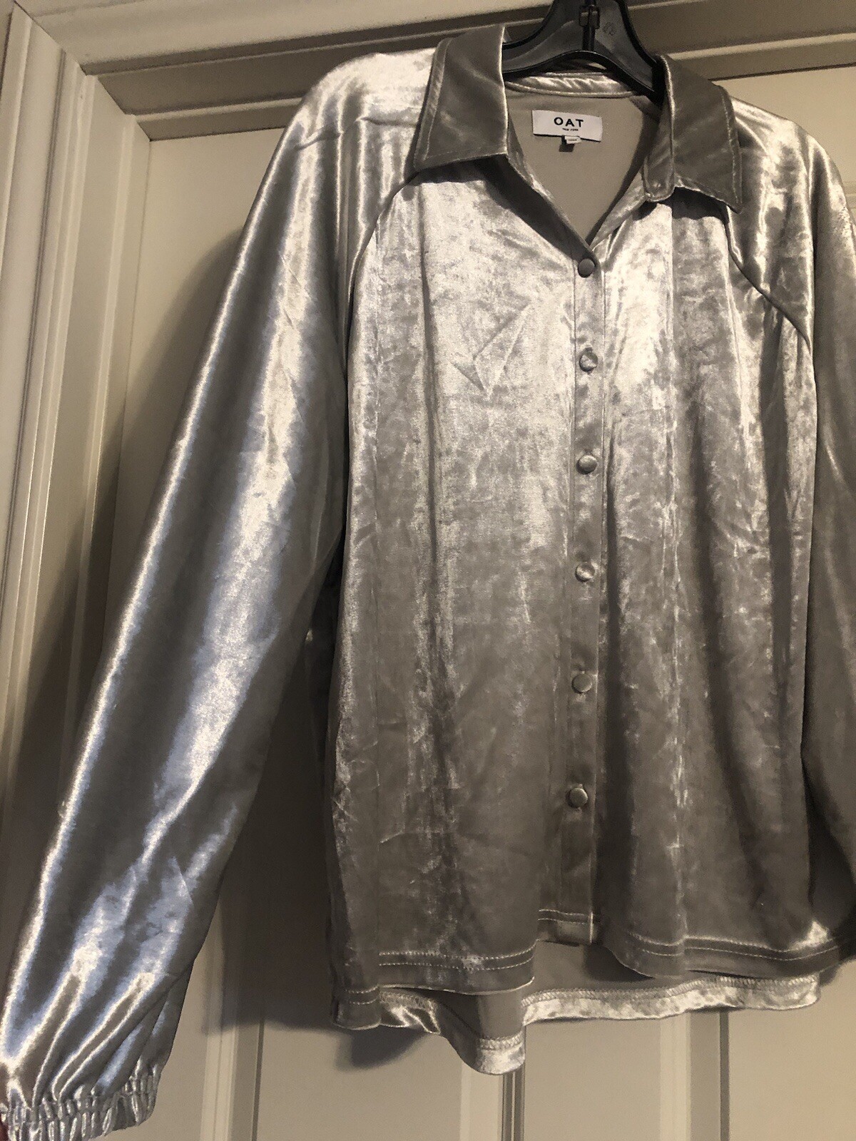 NWOT OAT Coastal Preppy Old Money Quiet Luxury Crushed Velvet Scandi Size M