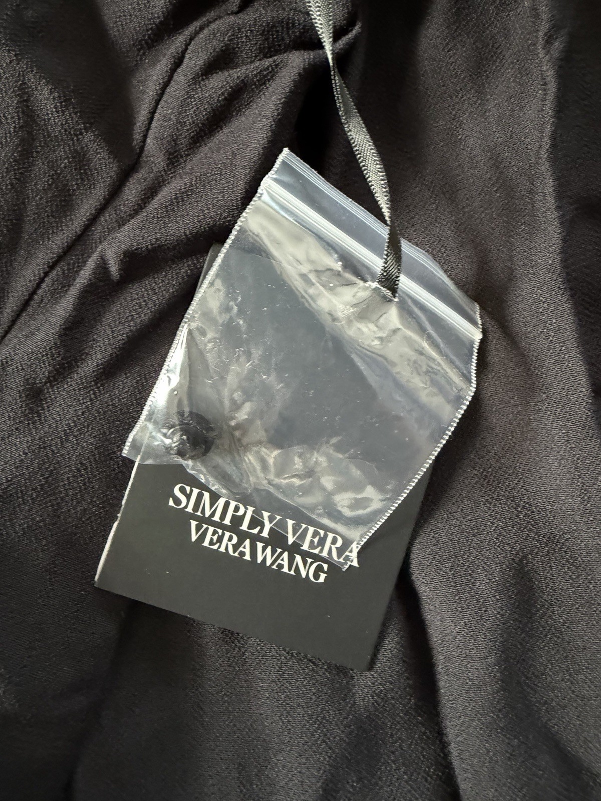 Simply Vera Vera Wang Black Pleated Button Front Blouse Women’s XL Long Sleeve
