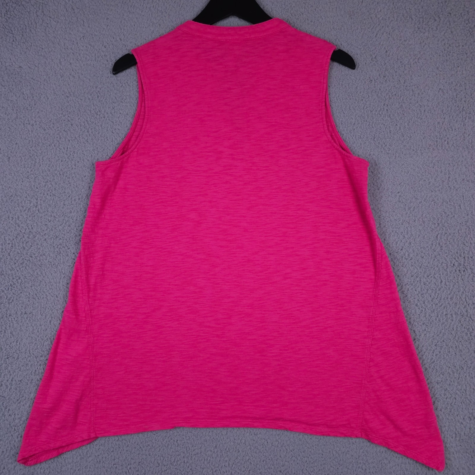 Chicos Shirt Womens 2 US Large Bright Pink Sleeveless Asymmetrical Tunic Top