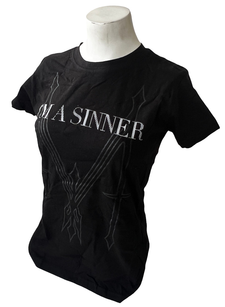 Tultex Women’s I’m A Sinner We’re All Sinners Madonna Tour Black Shirt Size S