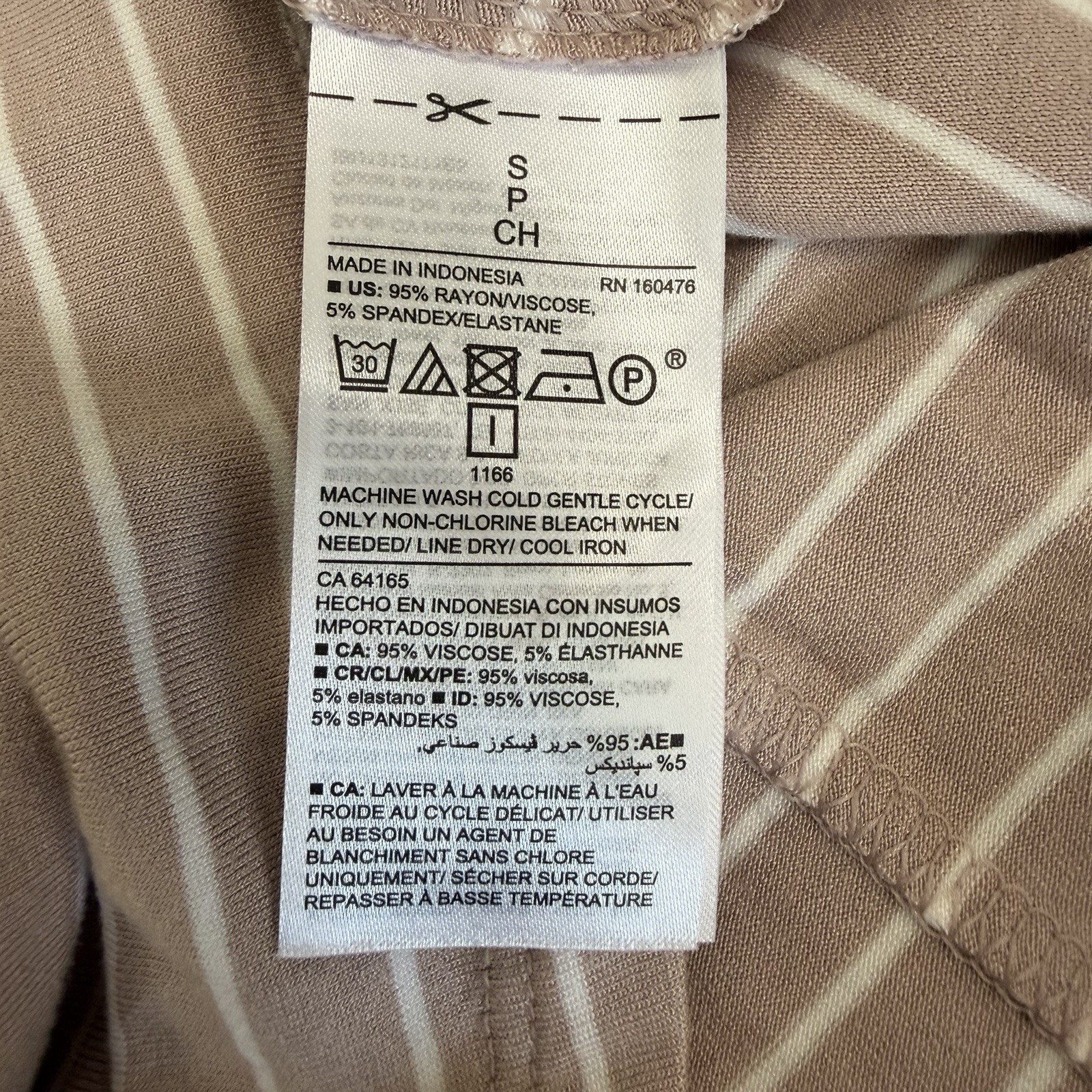 Old Navy Women’s Pink/white Striped Shirt SZ-Small 95% RAYON/VISCOSE,5%Spandex