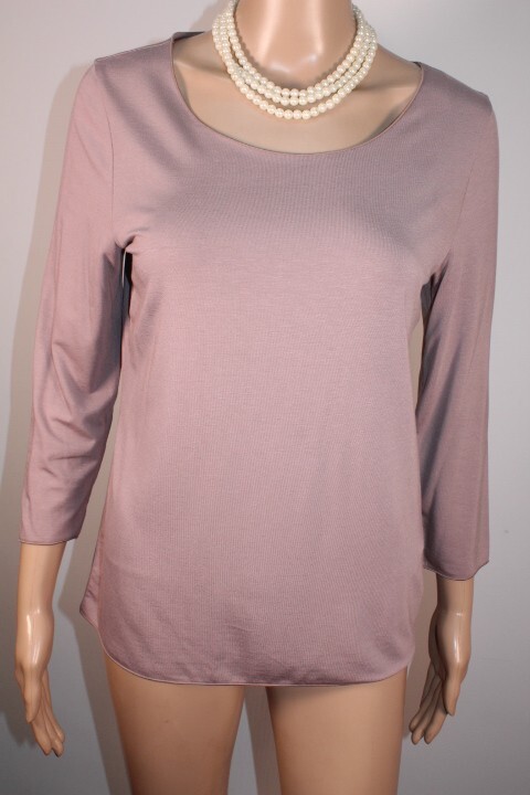 PETER HAHN MOCHA 3/4 SLEEVE SUPER SOFT T SHIRT TOP SIZE 12