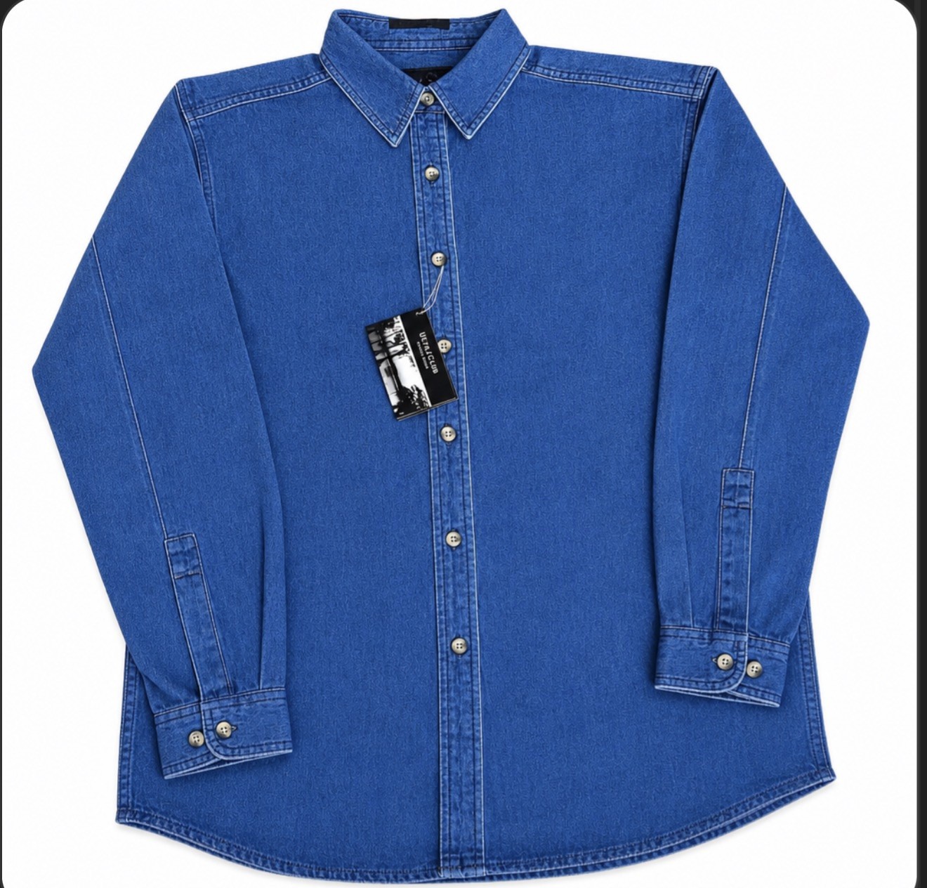 Women 2XL Denim Button Down Shirt Long Sleeve Soft Cotton New With Tag