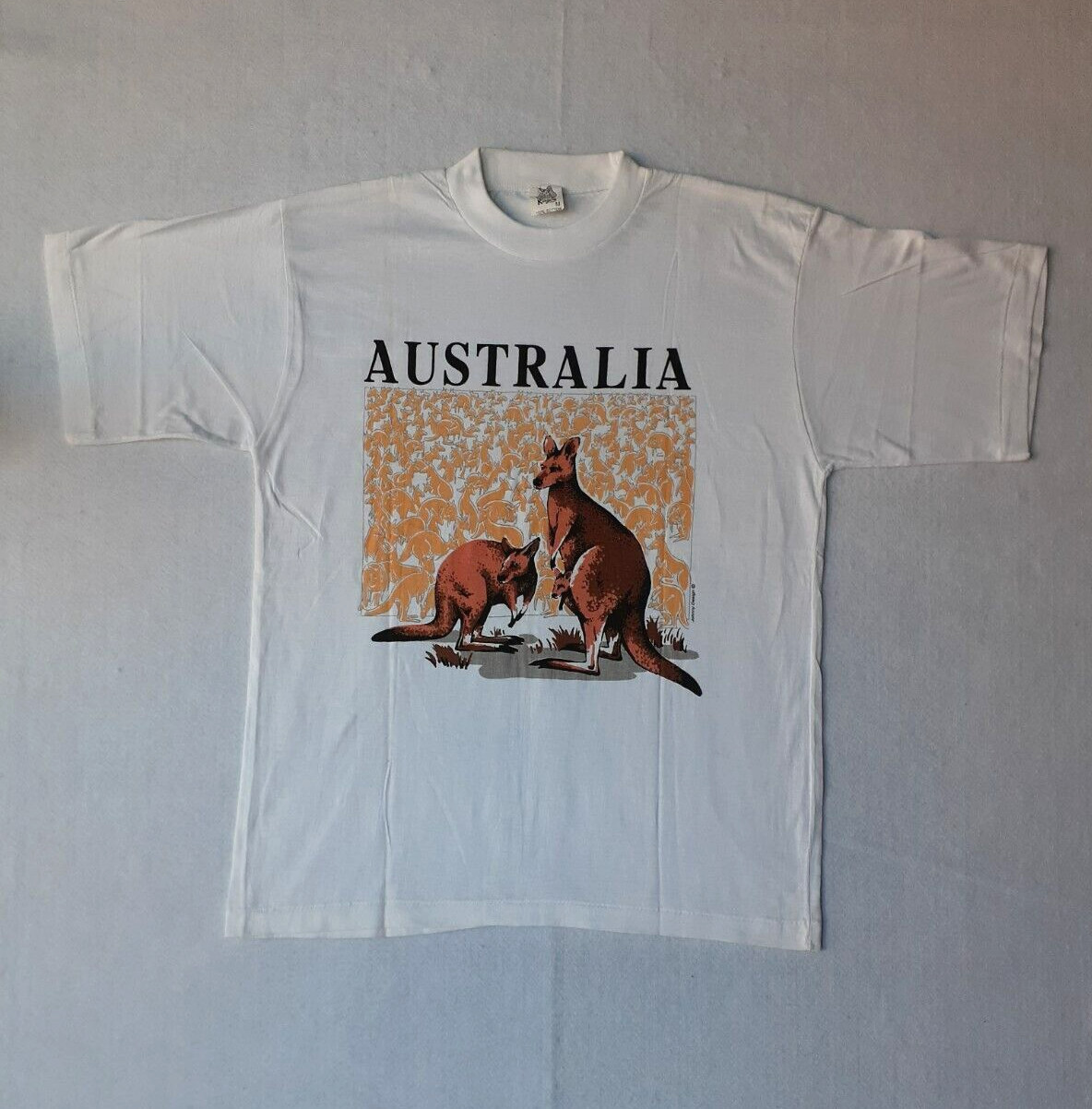 KANGAROO Australia T-Shirt Women Unisex Medium White Vintage Graphic NWOT