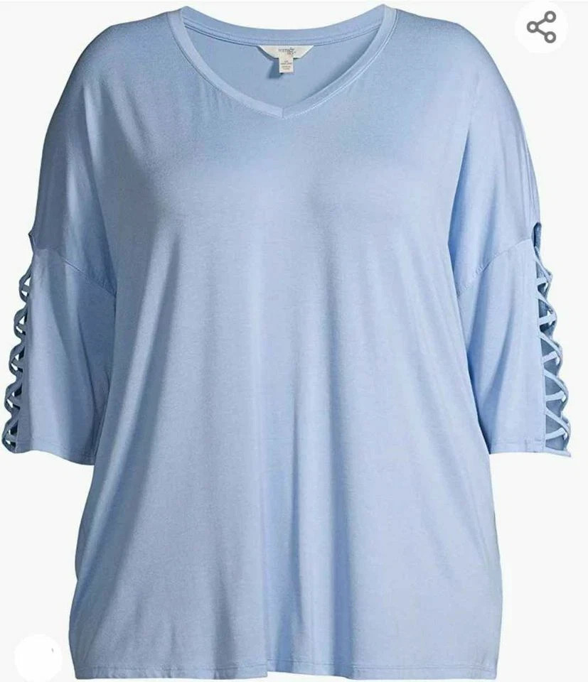 Women’s Plus Size Blouse, Terra & Sky Plus Size Women’s Top, 0X to 3X True Size