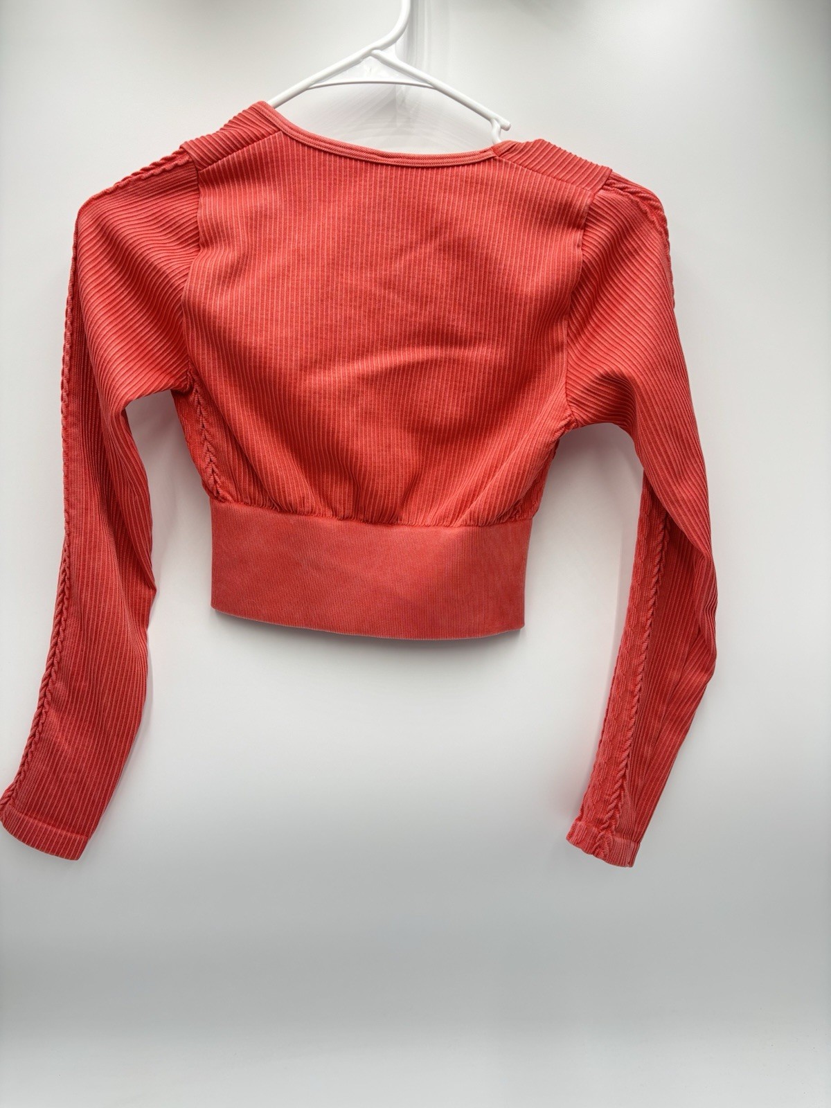 OFFLINE by Aerie Ribbed Long Sleeve Crop Top Coral Women’s Small Athleisure