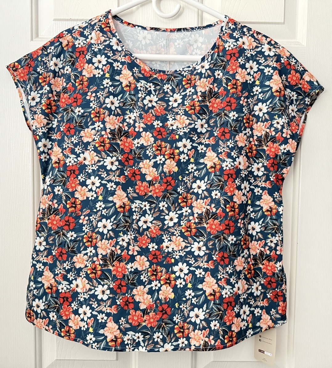 emery rose women’s size S multi floral short sleeve crew neck top