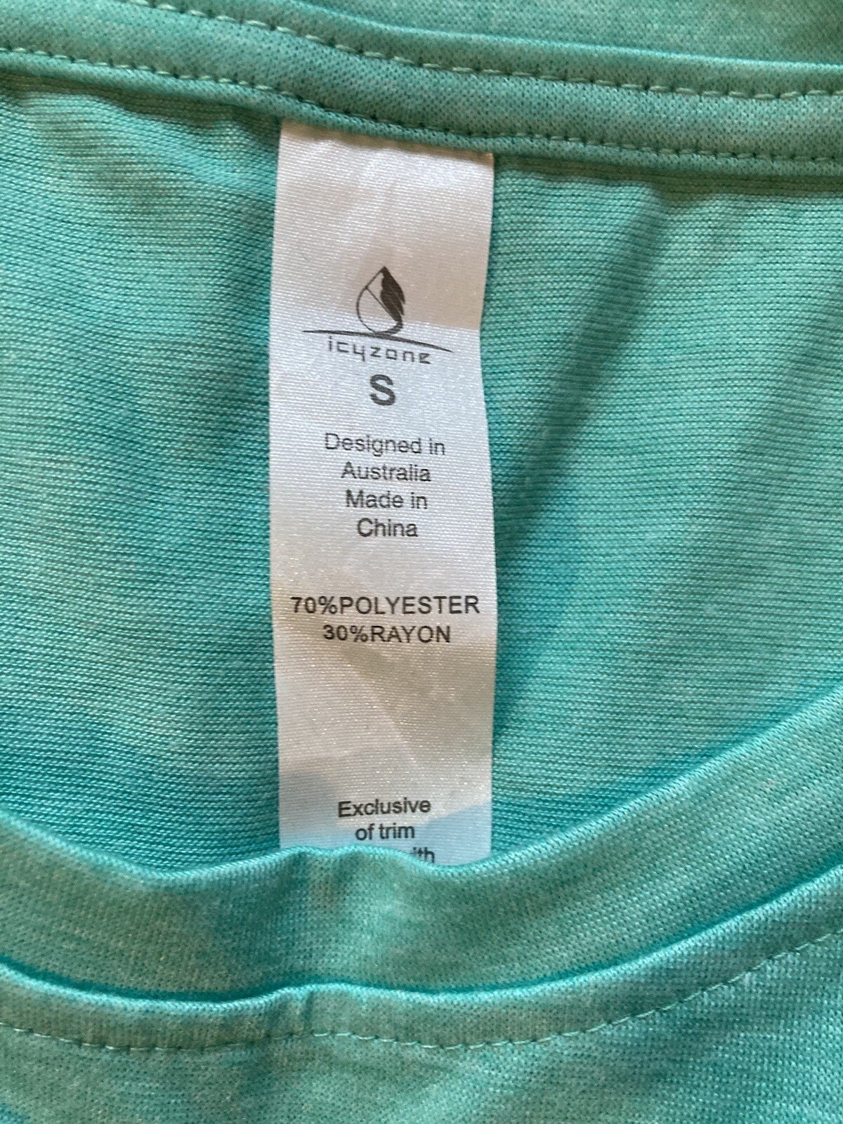 Icyzone Tank Top Women’s SMALL Turquoise Blue Polyester Rayon T-Shirt NWT