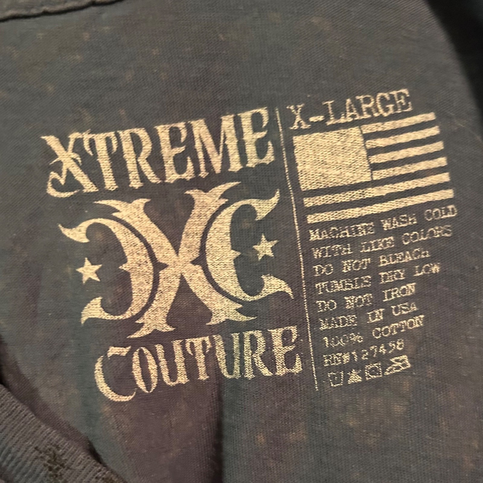 Women’s Xtreme Couture 100% Cotton Motosyco Club MFG Tie-Dye T-Shirt Size XL