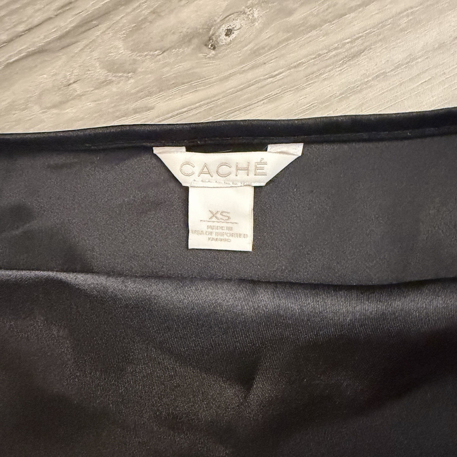 Cache Satin Black Sleeveless Top Gold-tone Ring Hardware Size XS