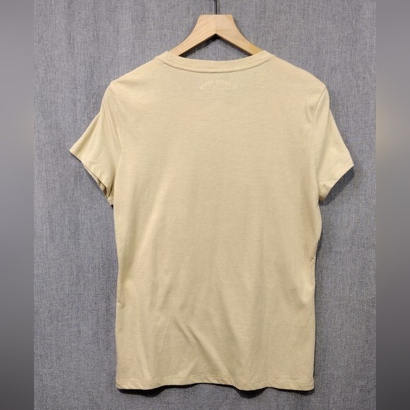 NWT Aero Classic Crew Embroidered Logo Tshirt Womens XL Tan Casual Retro 90s Y2K