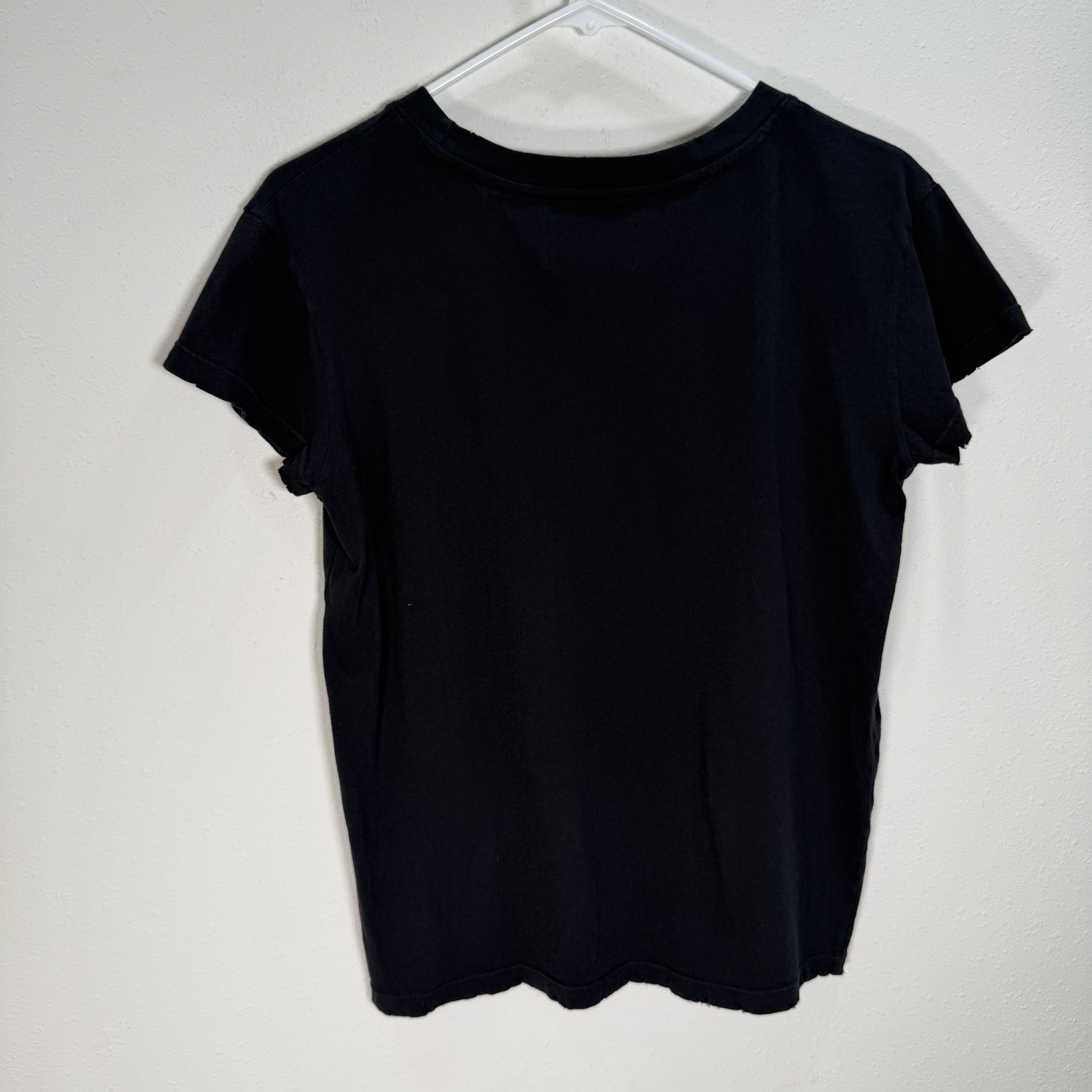 Current Elliott Tee Womens T Shirt Black Short Sleeve Distressed Sz 1