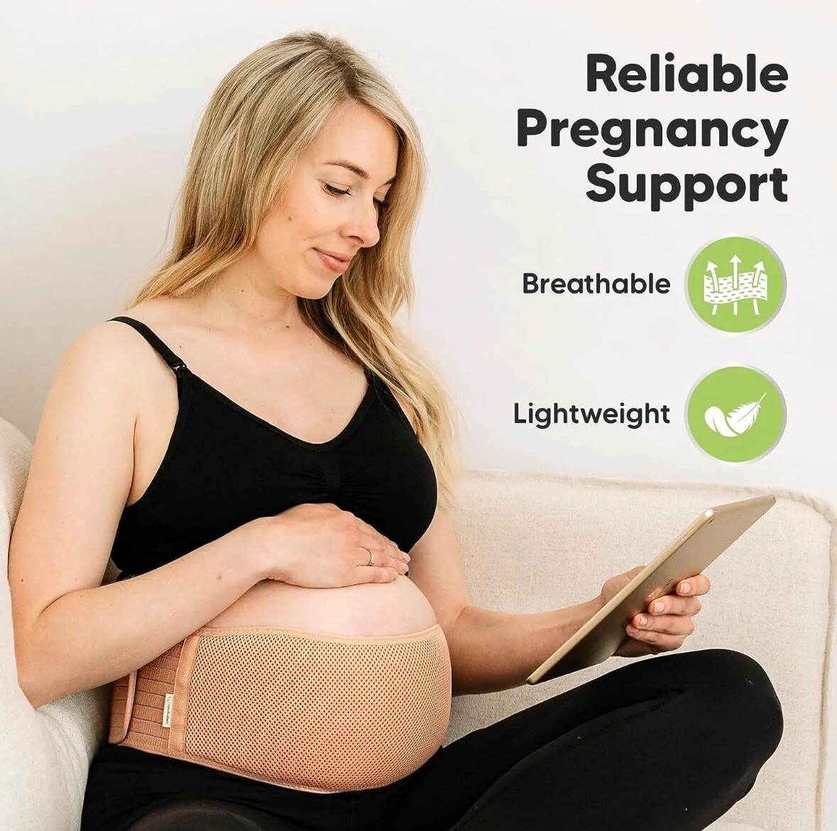 KeaBabies Maternity Belly Band for Pregnancy – Soft & Breathable Pregnancy M/L