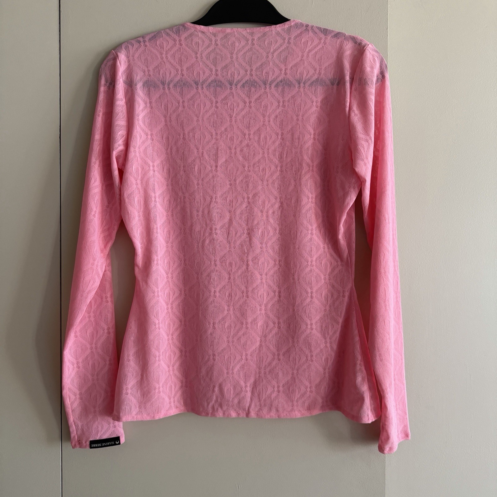 MARINE SERRE Moon Diamant Second Skin Pink Mesh Top $450 RARE