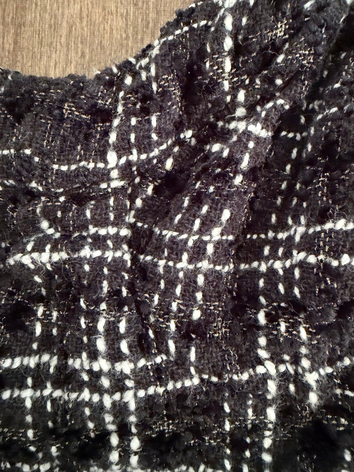 Japna Plaid Tweed Bouclé Bustier Crop Top Size Small