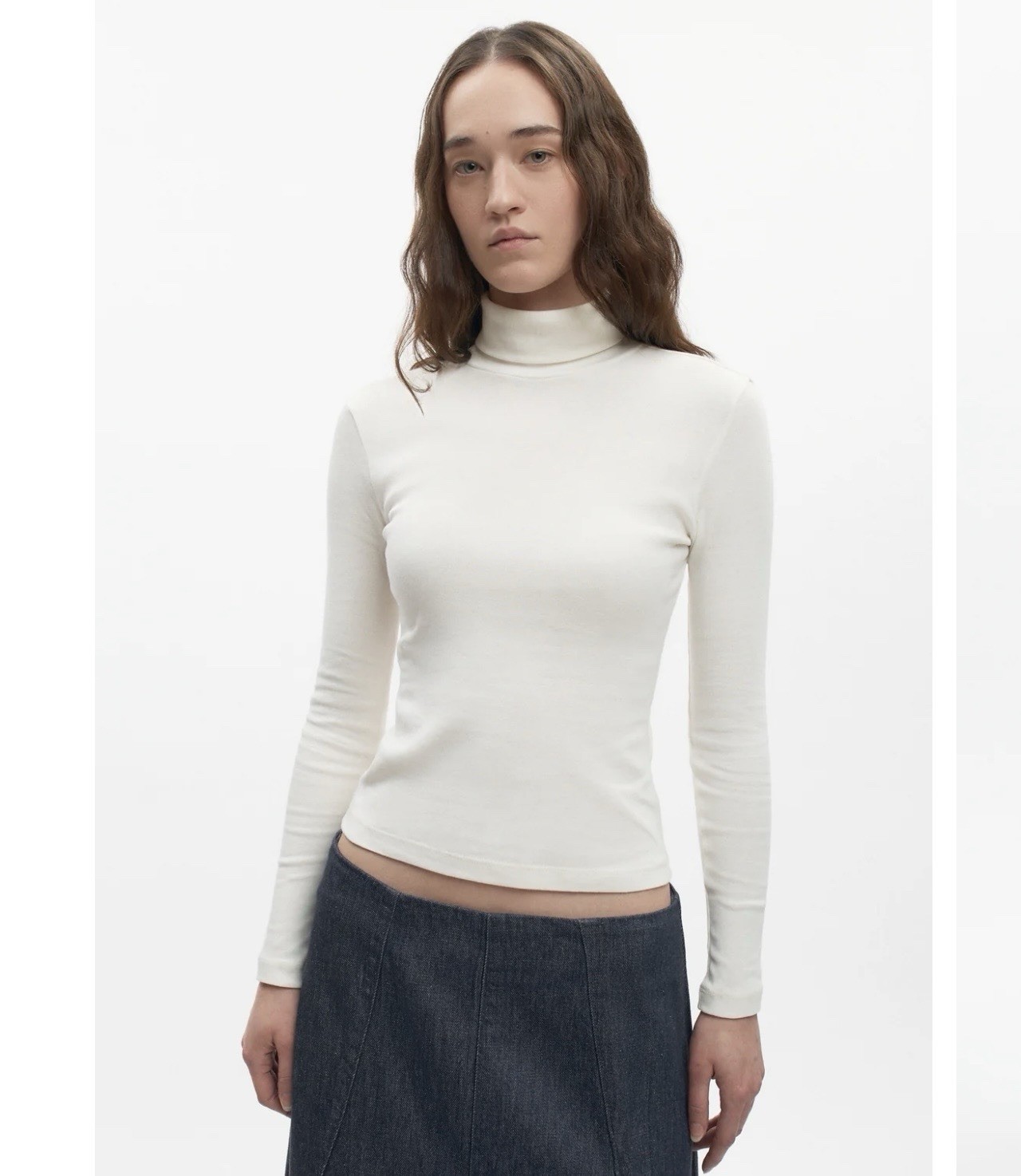NWT KOTN White Cotton Knit Turtleneck Long Sleeve Pullover Top Women’s Size M