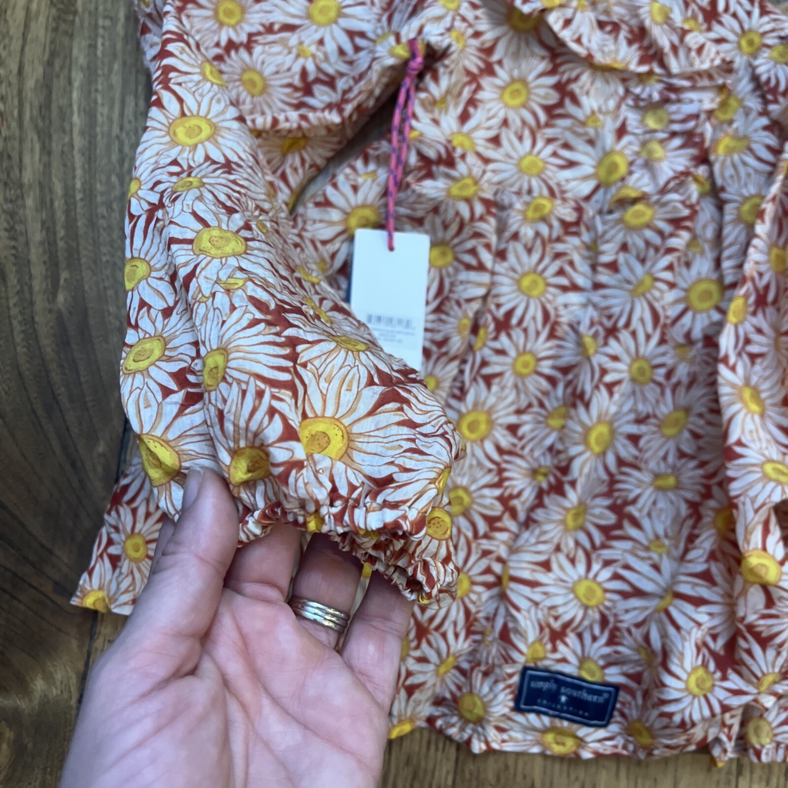 SIMPLY SOUTHERN Blouse Top Floral Sunflowers, Women’s M – NEW