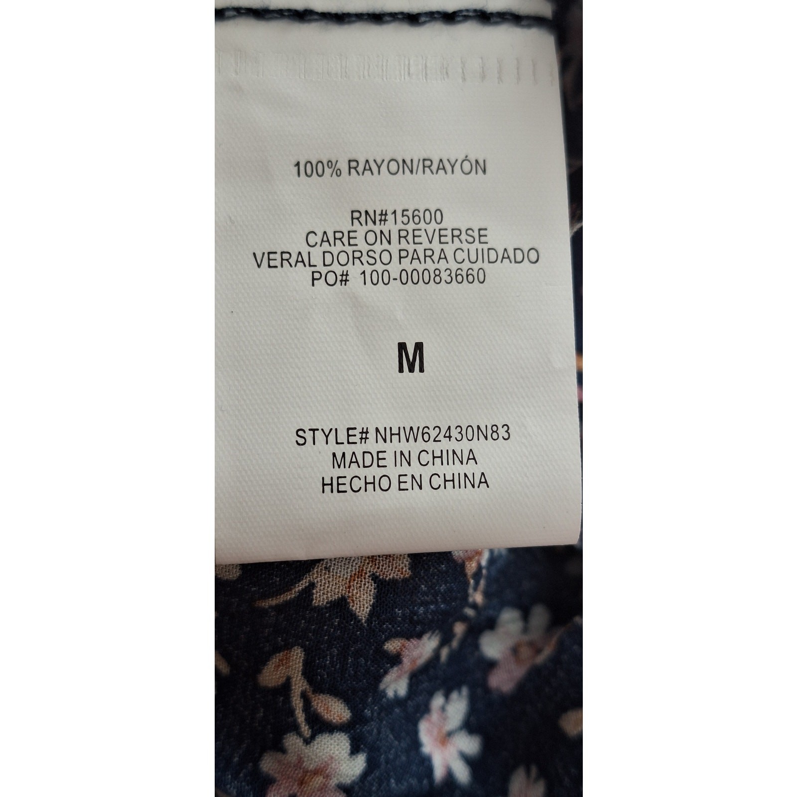 Rewind Tiered Ruffle Flutter Sleeve Cottage Boho Blouse Top Blue Floral M Rayon