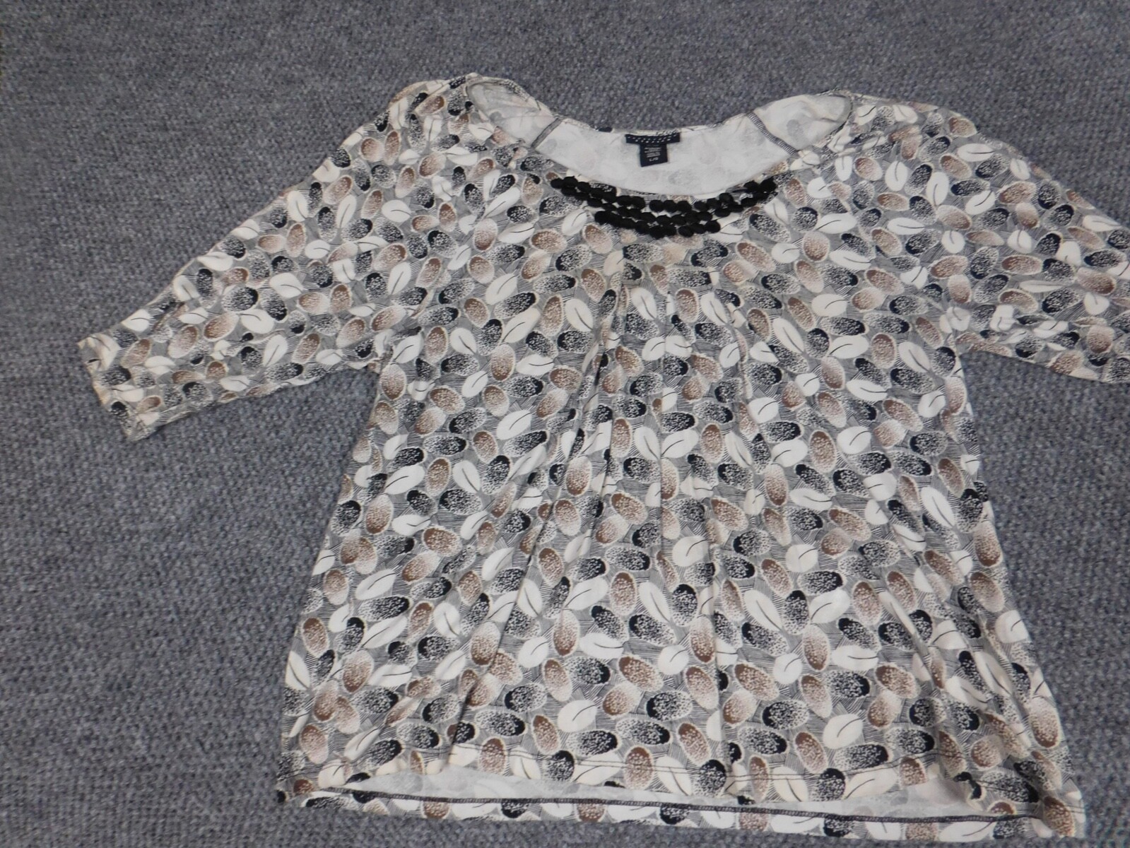 Apostrophe Womens blouse Large Beige pullover stretch