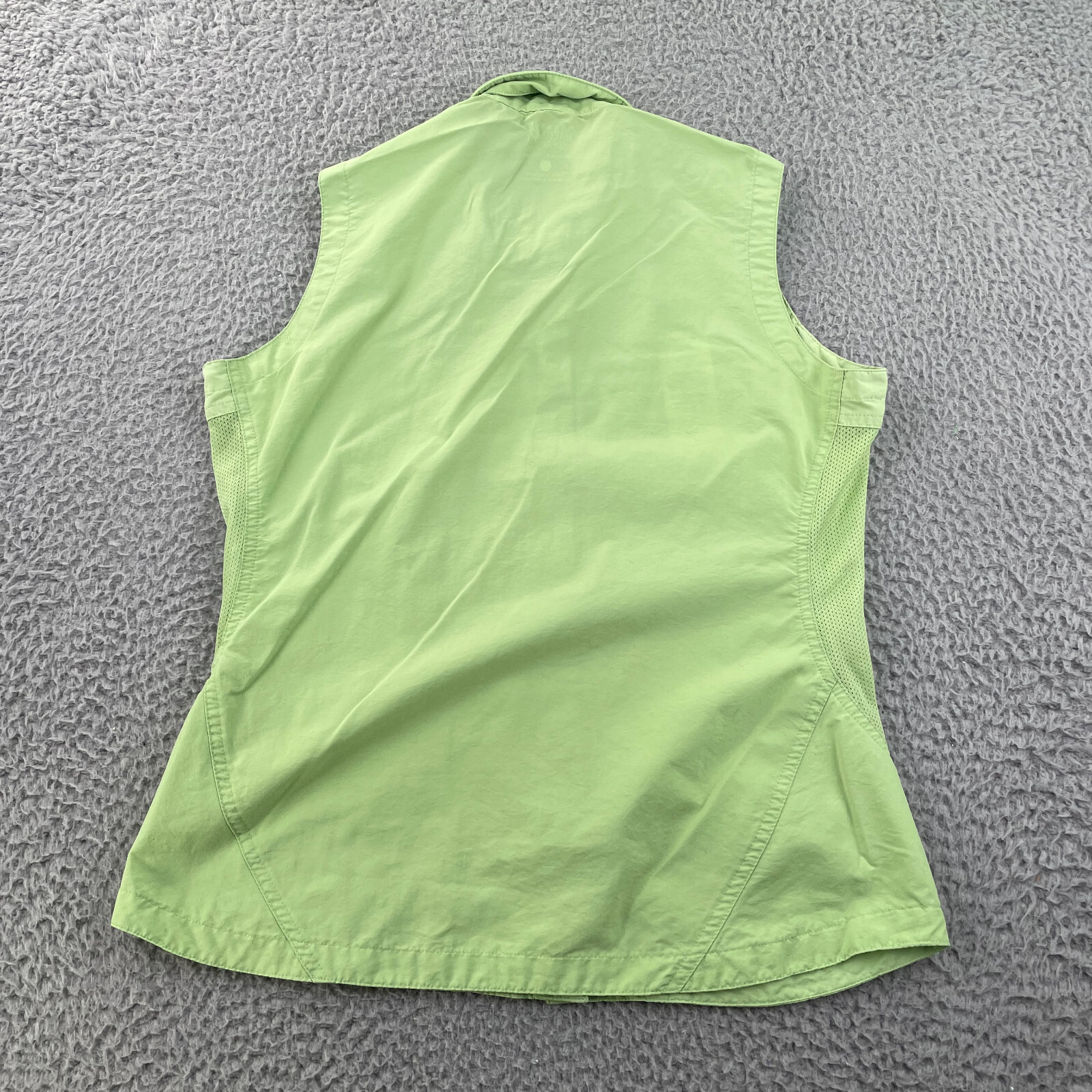 Mountain Hardwear Top Shirt Women 6 Button Up Lime Green Sleeveless Vented Vest