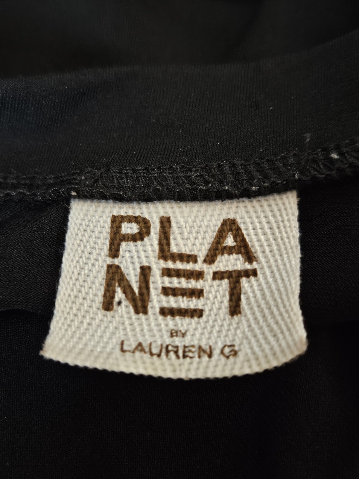 Planet by Lauren G Black Microfiber Boxy Tunic Top One Size V-Neck Oversized