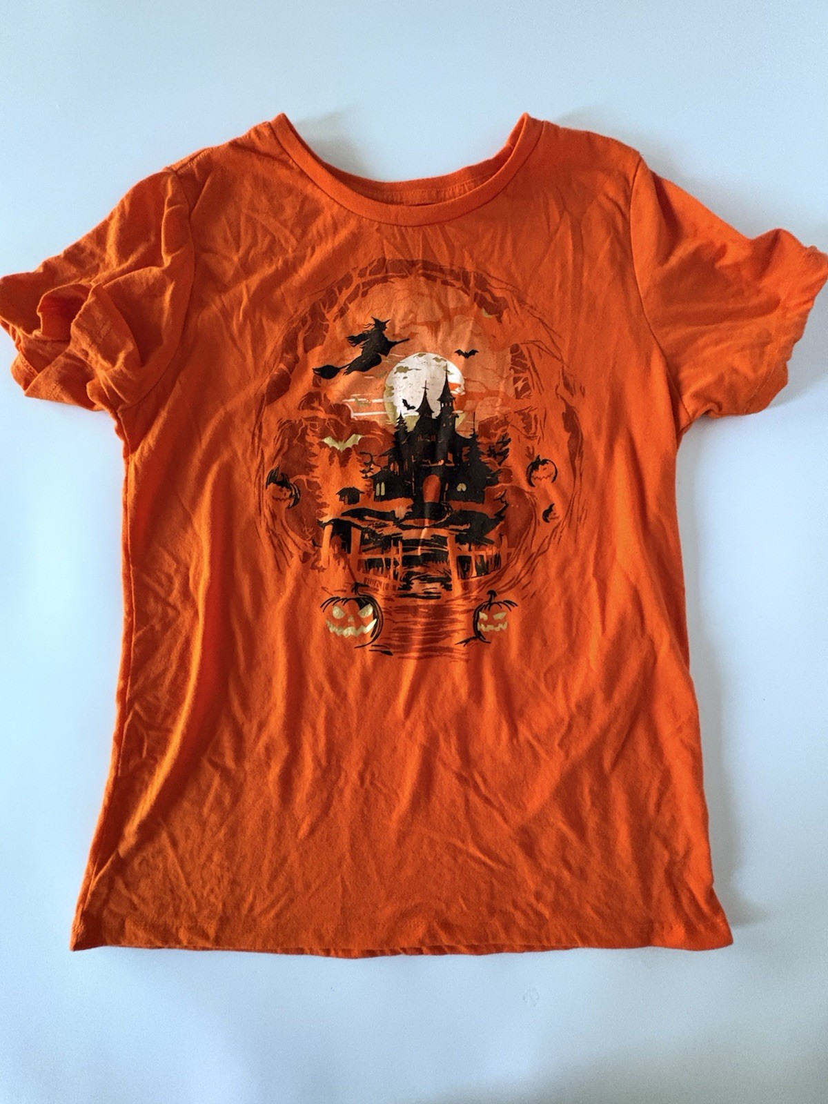 Way To Celebrate Women’s Halloween Crewneck T-Shirt Orange Size M (8-10) Medium