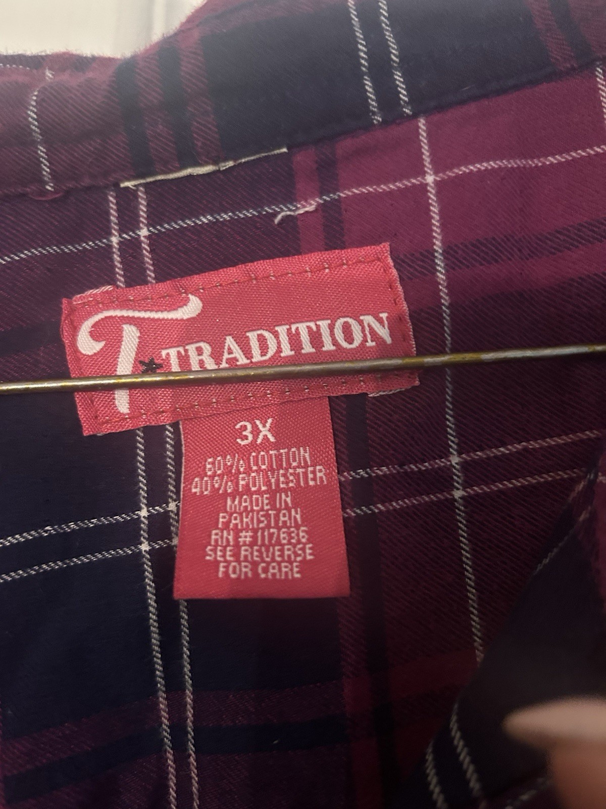 Upcycled Tradition 3X Plaid Flannel Button-Up AC/DC Highway to Hell