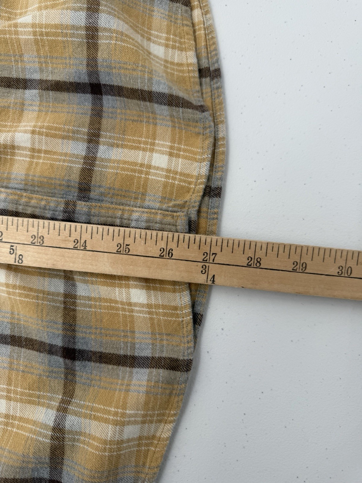 LL Bean Plaid L/S Button Up Flannel Shirt Women’s Large Yellow Outdoors Hiking